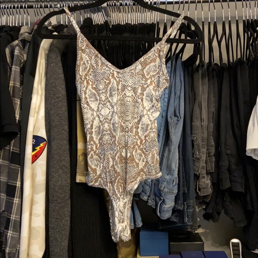 Printed Thong Bodysuit